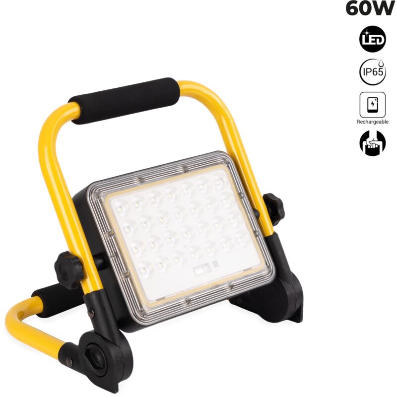 foto del prodotto faretto led portatile da lavoro 60w ip65 6000k bianco freddo