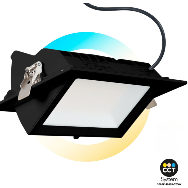 foto del prodotto faretto led rettangolare orientabile cct 38w nero 100 