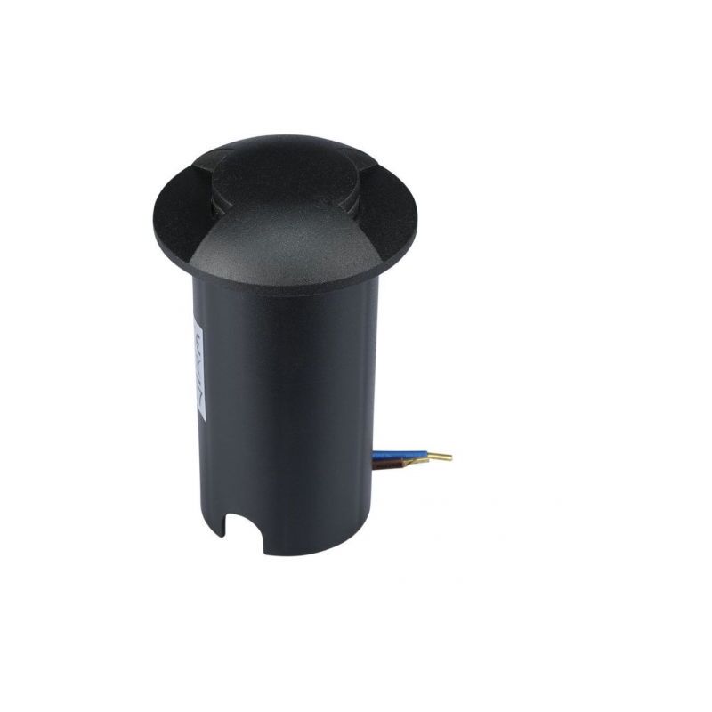 foto del prodotto faretto led segnapasso a cilindro da interramento 1w doppio fascio luminoso colore nero 12v 3000k ip67 driver non incluso