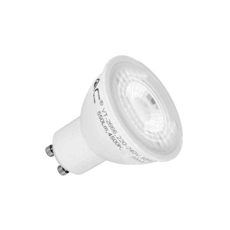 foto del prodotto faretto led smd gu10 7w 4500k dimmerabile in plastica con lente