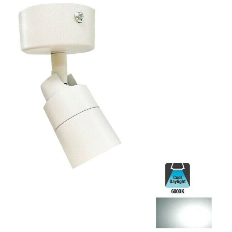 foto del prodotto faretto led soffitto orientabile 5w luce freddo moderno bianco applique spot led