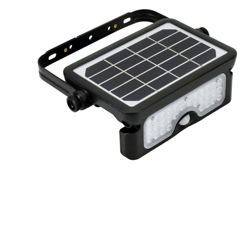 foto del prodotto faretto led solare solen 5w 500lm 4000k ip65 nero rilevatore pir