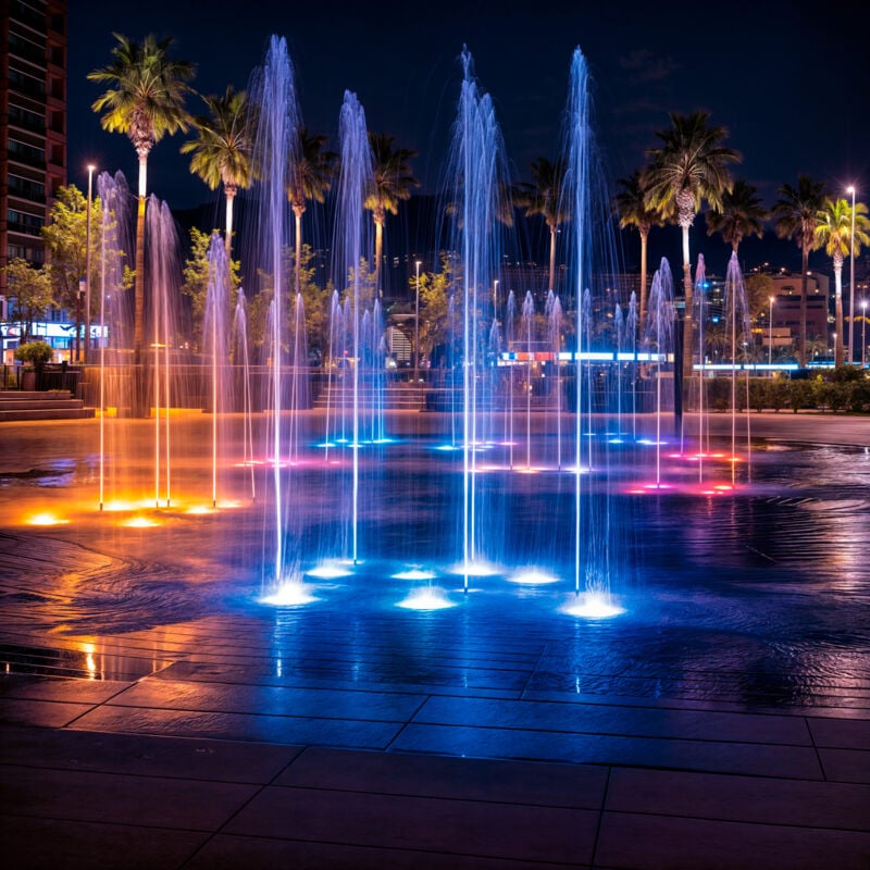 foto del prodotto faretto led sommergibile 3w rgb 12v dc da superficie inox rgb