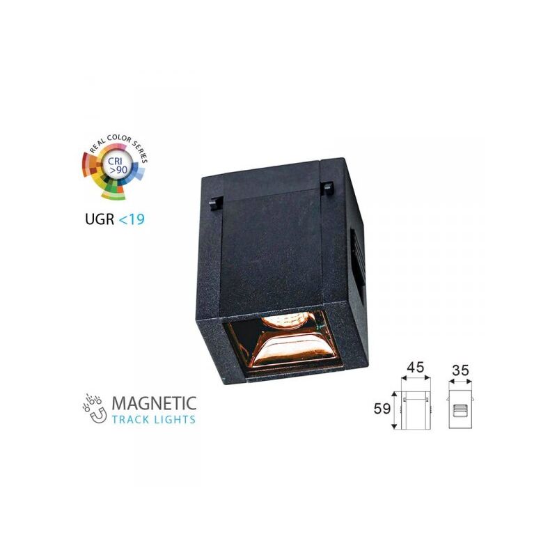 foto del prodotto faretto led spotlight 1w 24v caldo 3000k cri 90 ugr 19 per sistema binario magnetico sku 7958