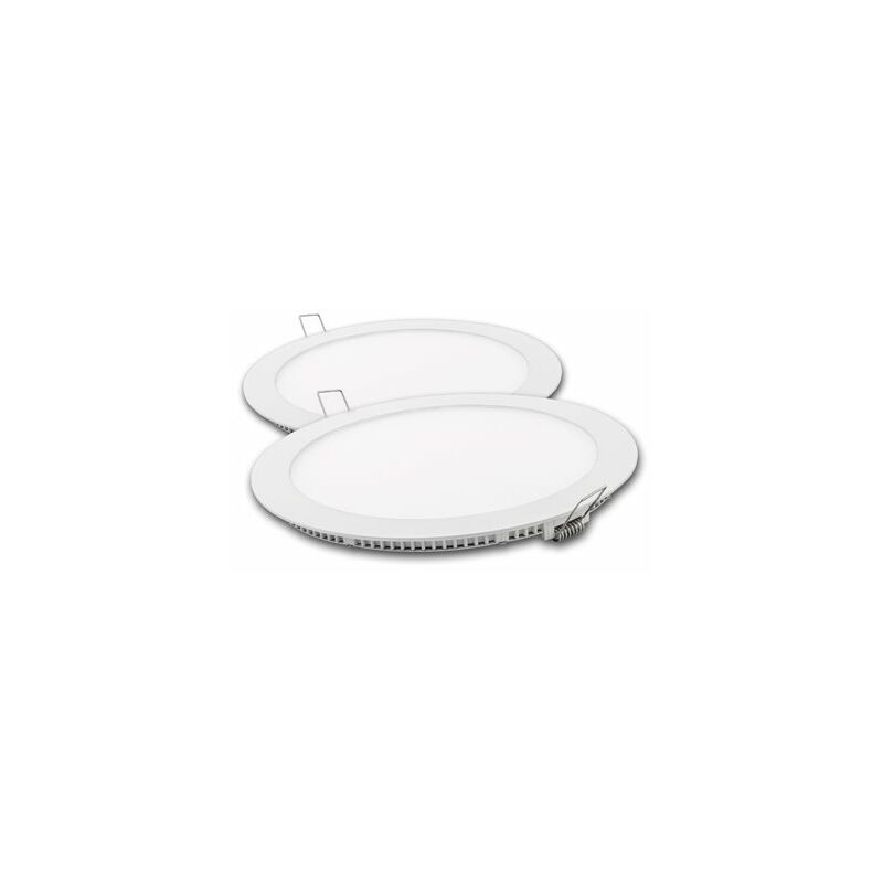 foto del prodotto faretto led tondo bianco matel 18w luce fredda 2 unit 