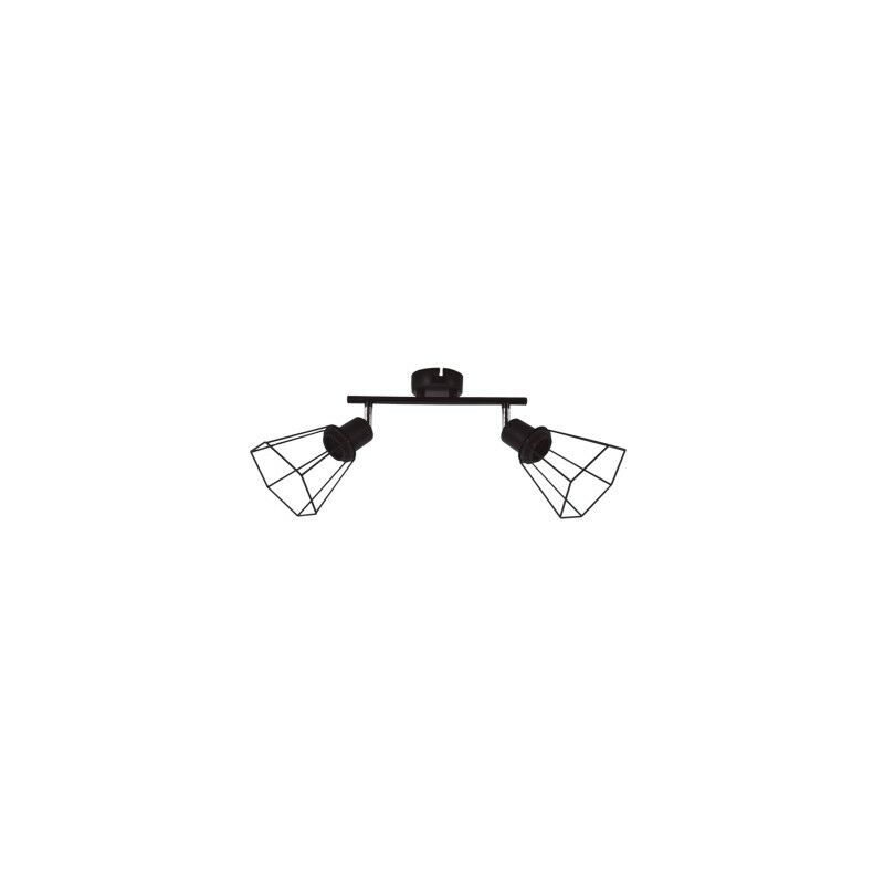foto del prodotto faretto lineare doppio da soffitto bhani serie e27 nero