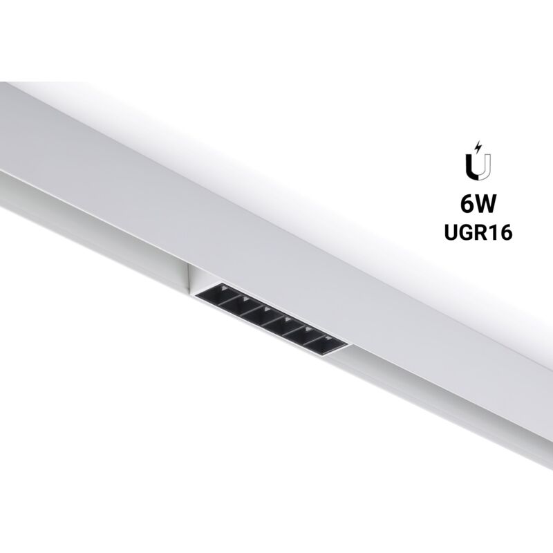 foto del prodotto faretto lineare led a binario magnetico 48v 6w ugr 16 bianco neutro