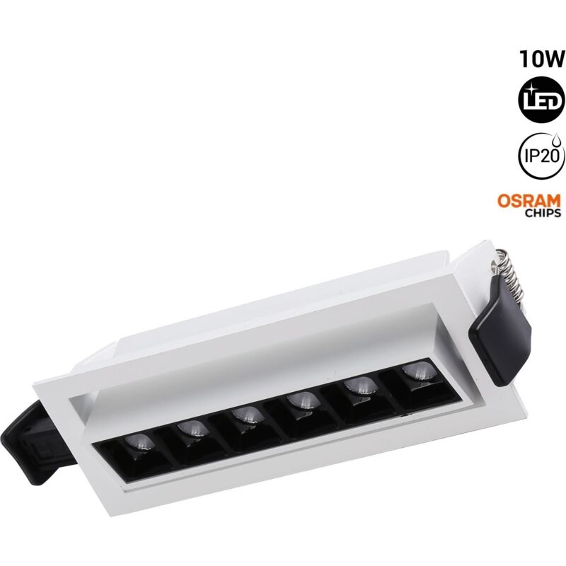foto del prodotto faretto lineare led da incasso 10w orientabile ugr18 cri90 bianco caldo