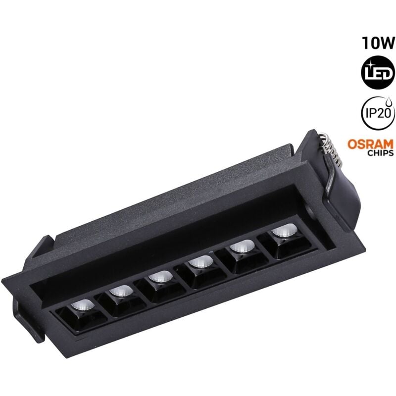 foto del prodotto faretto lineare led da incasso 10w orientabile ugr18 cri90 bianco caldo