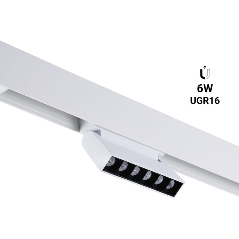 foto del prodotto faretto lineare led orientabile a binario magnetico 48v 6w bianco caldo