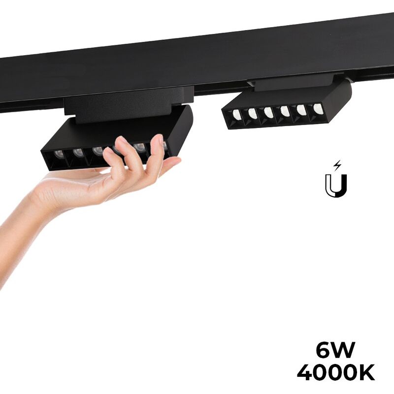 foto del prodotto faretto lineare led orientabile a binario magnetico 48v 6w bianco neutro