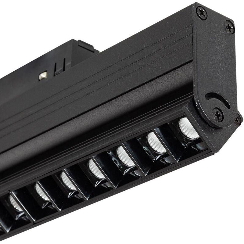 foto del prodotto faretto lineare led per binario magnetico monofase 15w orientabile 20mm 48v cri90 ugr16 bianco naturale 4000k