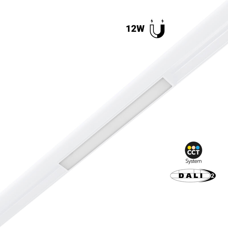 foto del prodotto faretto lineare opalino cct a binario magnetico 48v 12w 