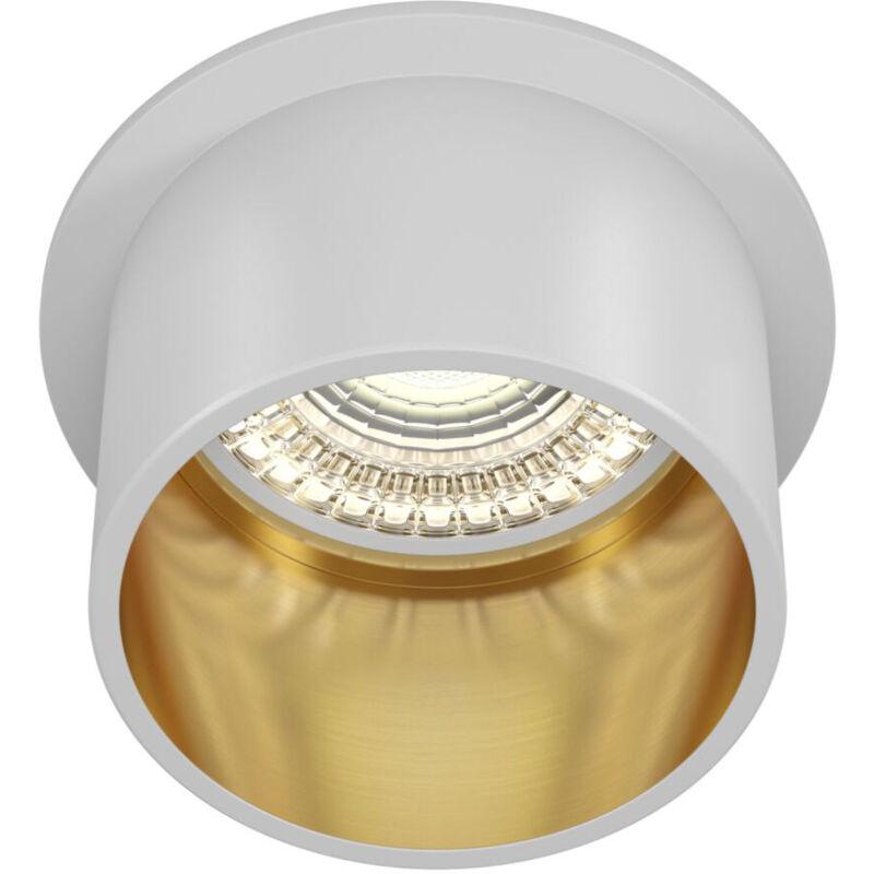 foto del prodotto faretto moderno reif alluminio bianco 1 luce diffusore vetro oro