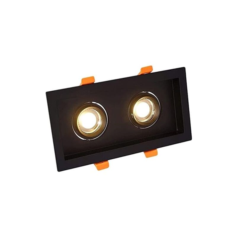 foto del prodotto faretto nascosto quadrato da 3 w doppia testa, downlight, ingresso, ristorante, camera da letto, nero