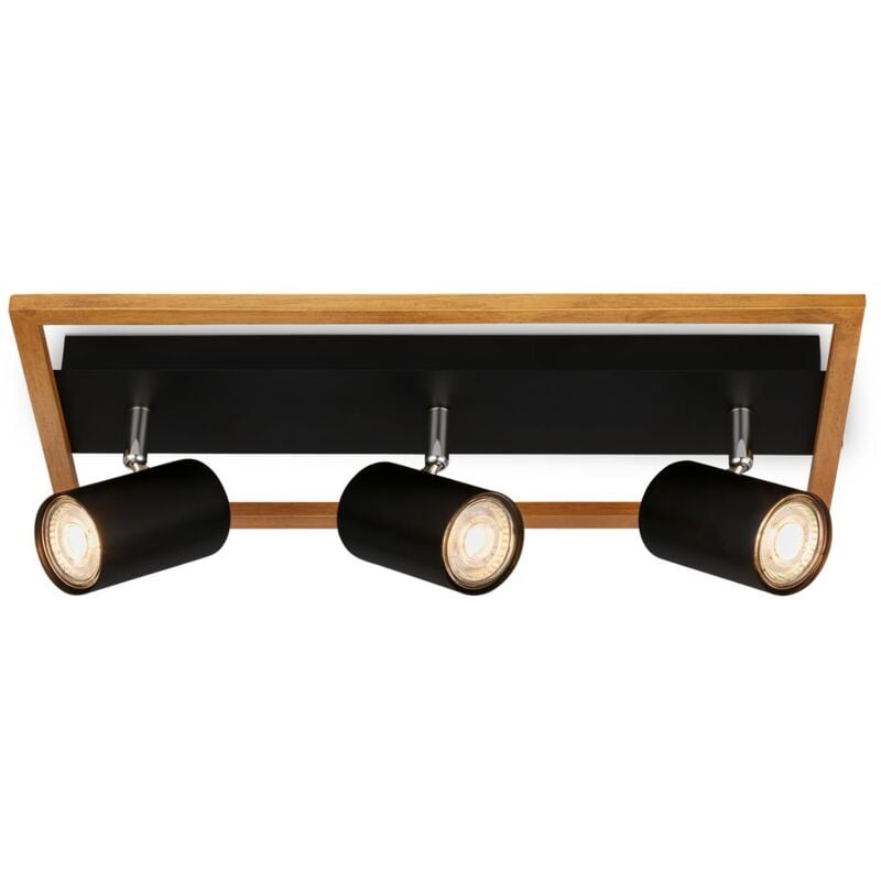foto del prodotto faretto, nero, con legno, escl. 3xgu10 max. 9w