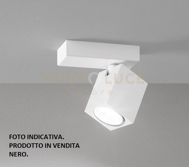 foto del prodotto faretto oddy in alluminio colore nero 6x6x8cm attacco gu10 orientabile