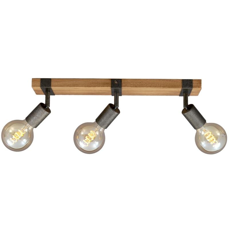 foto del prodotto faretto orientabile e inclinabile 3x e27 metallo legno canna briloner