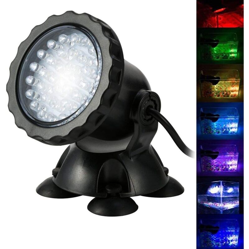 foto del prodotto faretto per acquario con base ip68 3,5 w 12 v faretto lampada illuminazione sommergibile multicolore angolo regolabile lampada subacquea a led