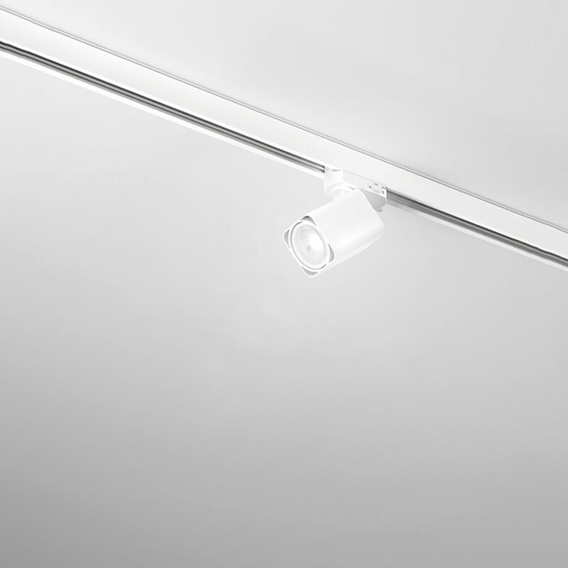 foto del prodotto faretto per binario alluminio bianco 1 luce gu10