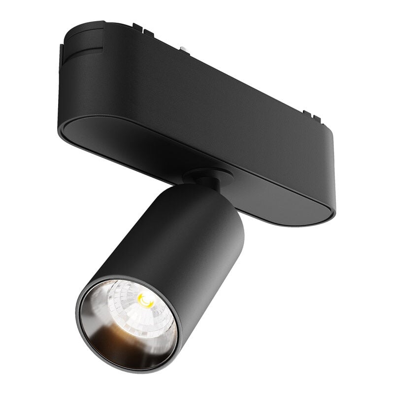 foto del prodotto faretto per binario moderno focus led alluminio nero led 5w luce calda