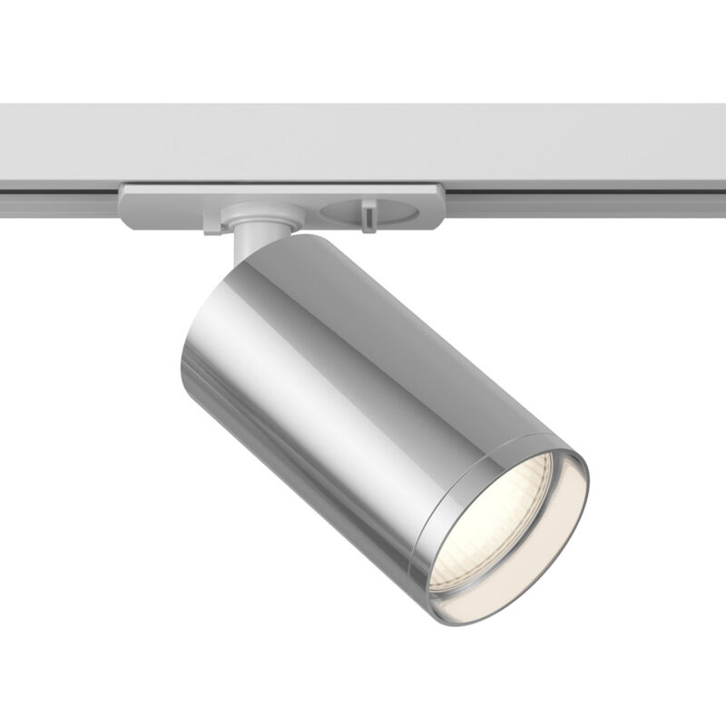 foto del prodotto faretto per binario moderno focus s alluminio grigio e bianco 1 luce