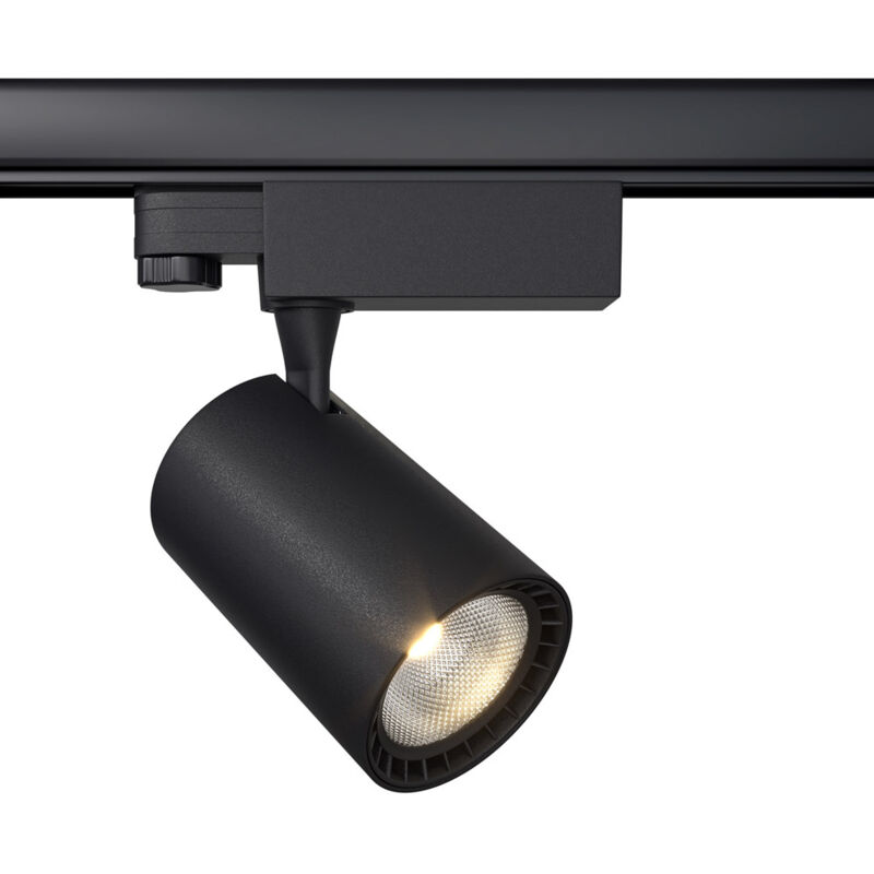 foto del prodotto faretto per binario moderno vuoro 10w alluminio nero 1 luce calda