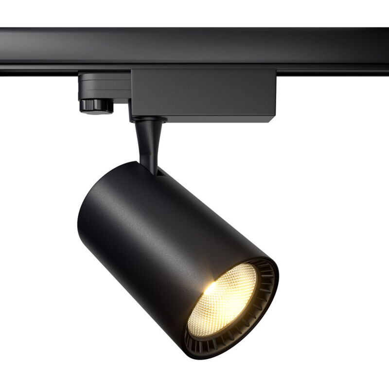 foto del prodotto faretto per binario moderno vuoro 20w alluminio nero 1 luce calda