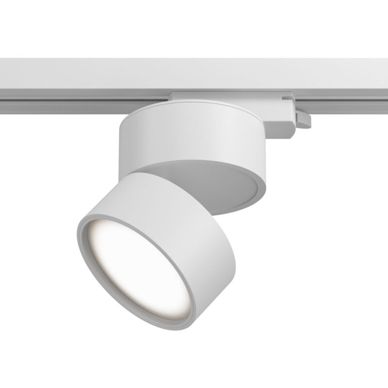 foto del prodotto faretto per binario tondo orientabile onda in metallo 12w bianco 1 luce calda