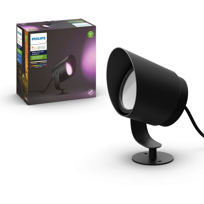 foto del prodotto faretto per esterni smart, led integrato, alimentatore non incluso, nero, 1 unit , confezione da 1 philips hue