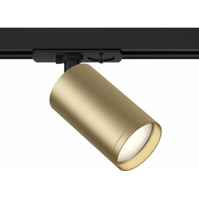foto del prodotto faretto per sistema illuminazione binario 50w gu10 in alluminio nero e ottone
