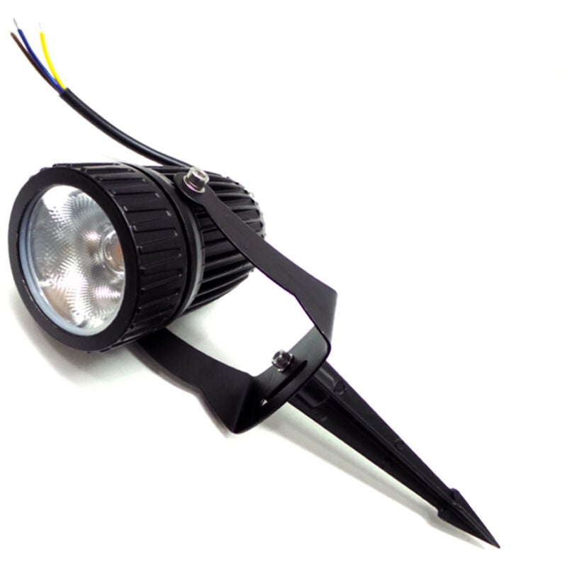 foto del prodotto faretto picchetto cob led 12w illuminazione esterna staffa inclusa fe4-12wluce neutra naturale 4200k