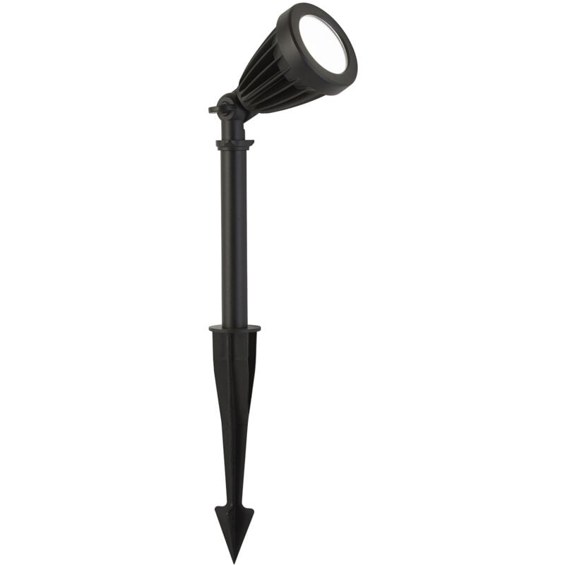 foto del prodotto faretto picchetto moderno spikey alluminio nero vetro trasparente led 12w 5000k