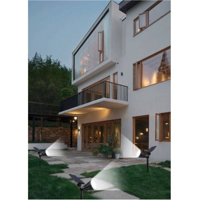foto del prodotto faretto picchetto pannello solare 3watt faro crepuscolare luce 6500k 3000k so gd bianco freddo trade shop traesio