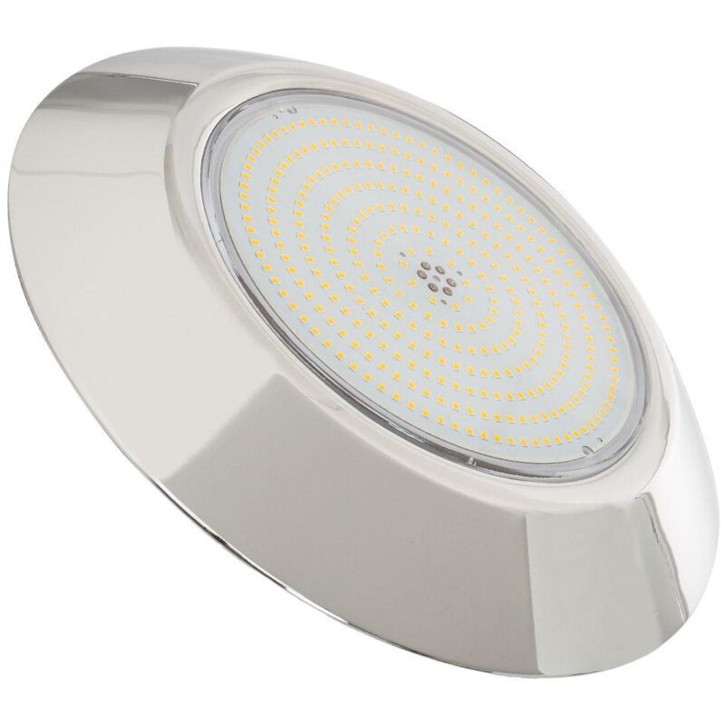 foto del prodotto faretto piscina led superficie waterproof 3000k 12v ac dc ip68 acciaio inox 24w 3000k bianco caldo