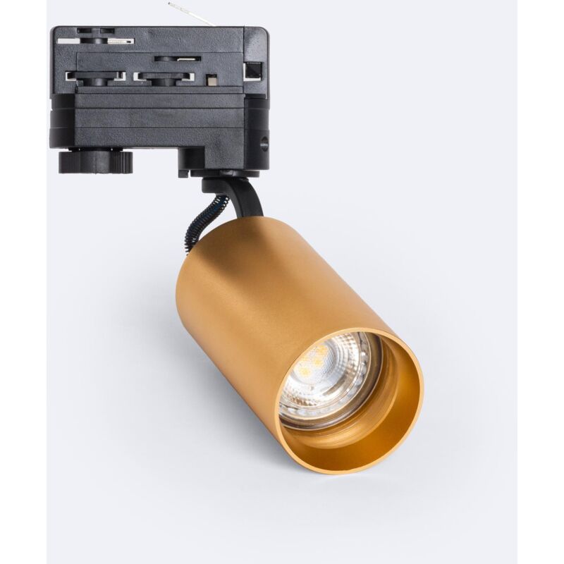 foto del prodotto faretto portalampada binario trifase lux per lampadina gu10 oro