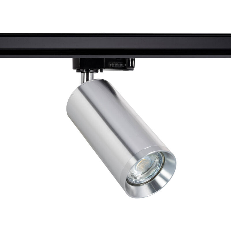 foto del prodotto faretto portalampada binario trifase quarzo per lampadina gu10 argento