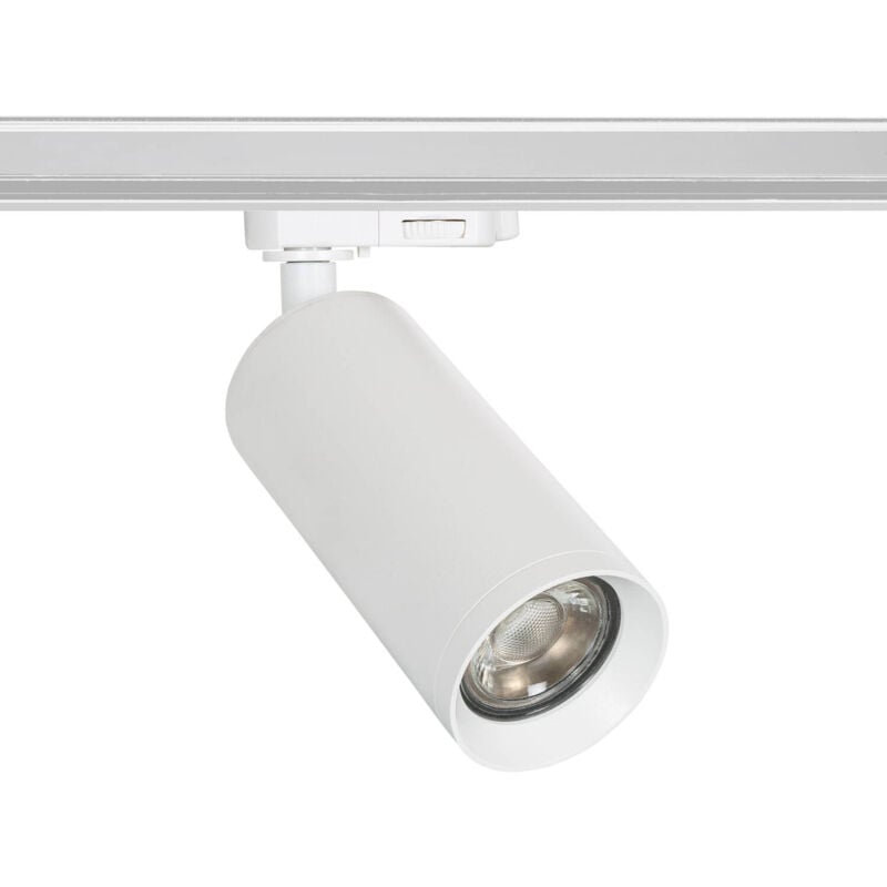foto del prodotto faretto portalampada binario trifase quarzo per lampadina gu10 bianco