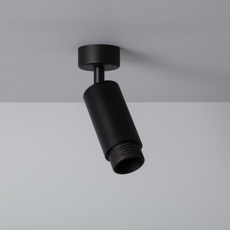 foto del prodotto faretto portalampada da superficie multiangolo 10-50º per lampadine gu10 agata nero