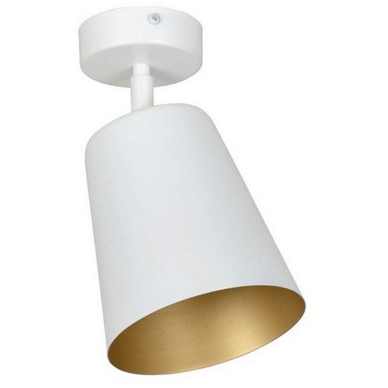 foto del prodotto faretto prism, acciaio verniciato a polvere, bianco, oro, 15x30x15 cm