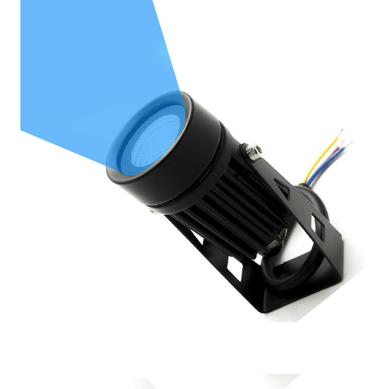 foto del prodotto faretto proiettore da esterno a led da 3.5w ip65 luce spot orientabile nero luce blu giardino 220v