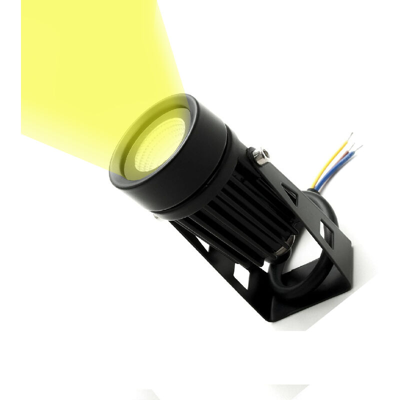 foto del prodotto faretto proiettore da esterno a led da 3.5w ip65 luce spot orientabile nero luce calda 3000k giardino 220v