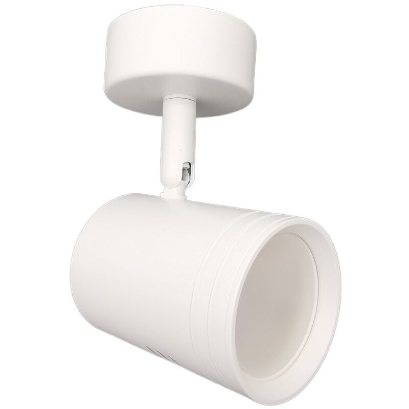 foto del prodotto faretto proiettore orientabile da soffitto parete a cilindro con attacco per led gu10 bianco