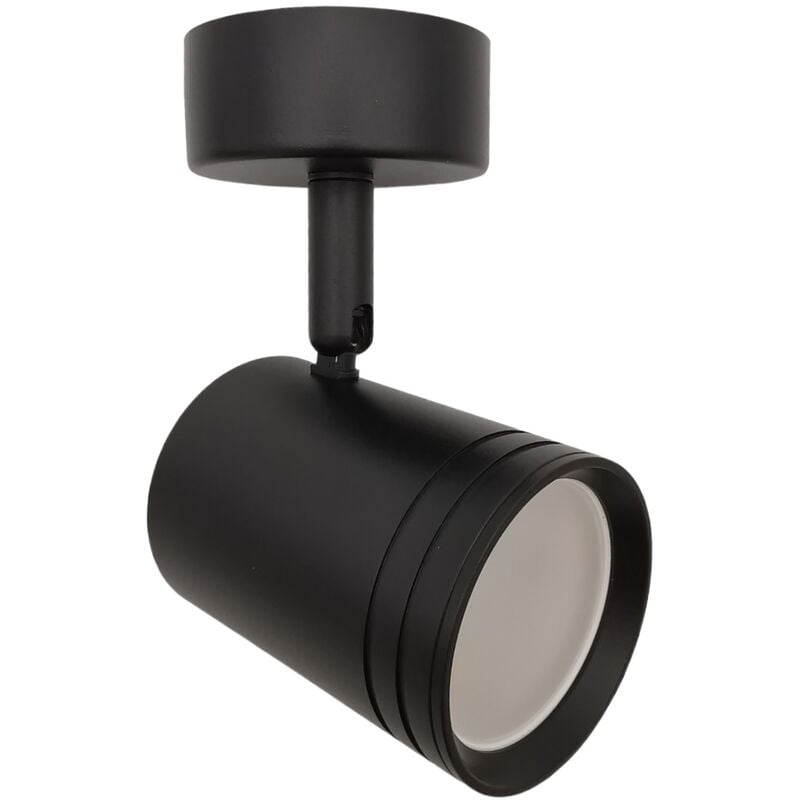 foto del prodotto faretto proiettore orientabile da soffitto parete a cilindro con attacco per led gu10 nero