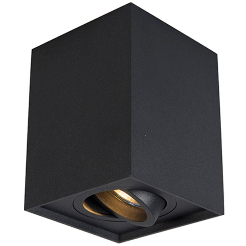 foto del prodotto faretto quadro - moderno - acciaio - nero - quadrato gu10 max. 1 x 5 watt - qazqa