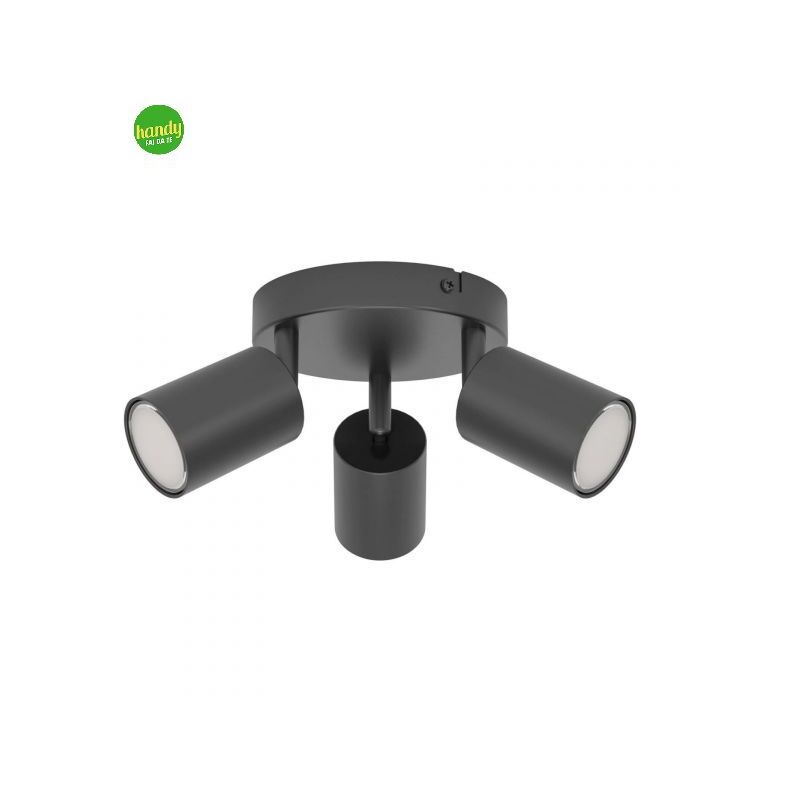 foto del prodotto faretto reciso e eglo 3 luci 5 watt gu10 nero