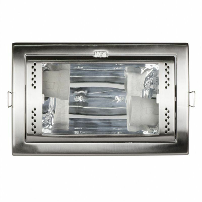 foto del prodotto faretto rettangolare 2xe27 nichel 10x21,5x14,5 cm