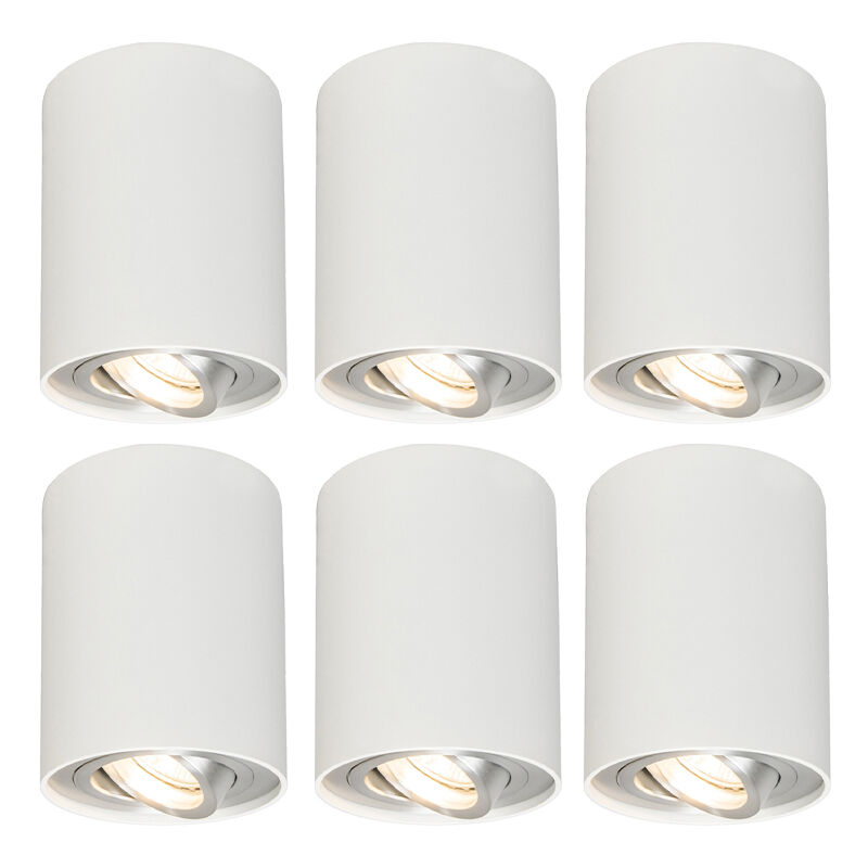 foto del prodotto faretto rondoo up moderno alluminio bianco cilindro max. 6 x watt qazqa