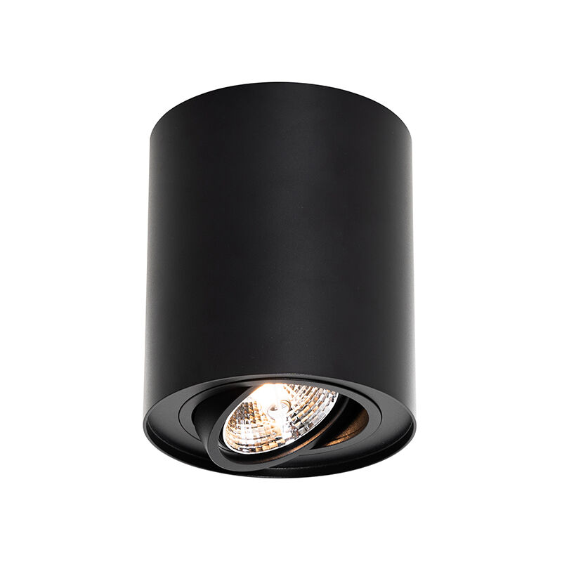 foto del prodotto faretto rondoo up moderno alluminio nero cilindro max. 1 x watt qazqa