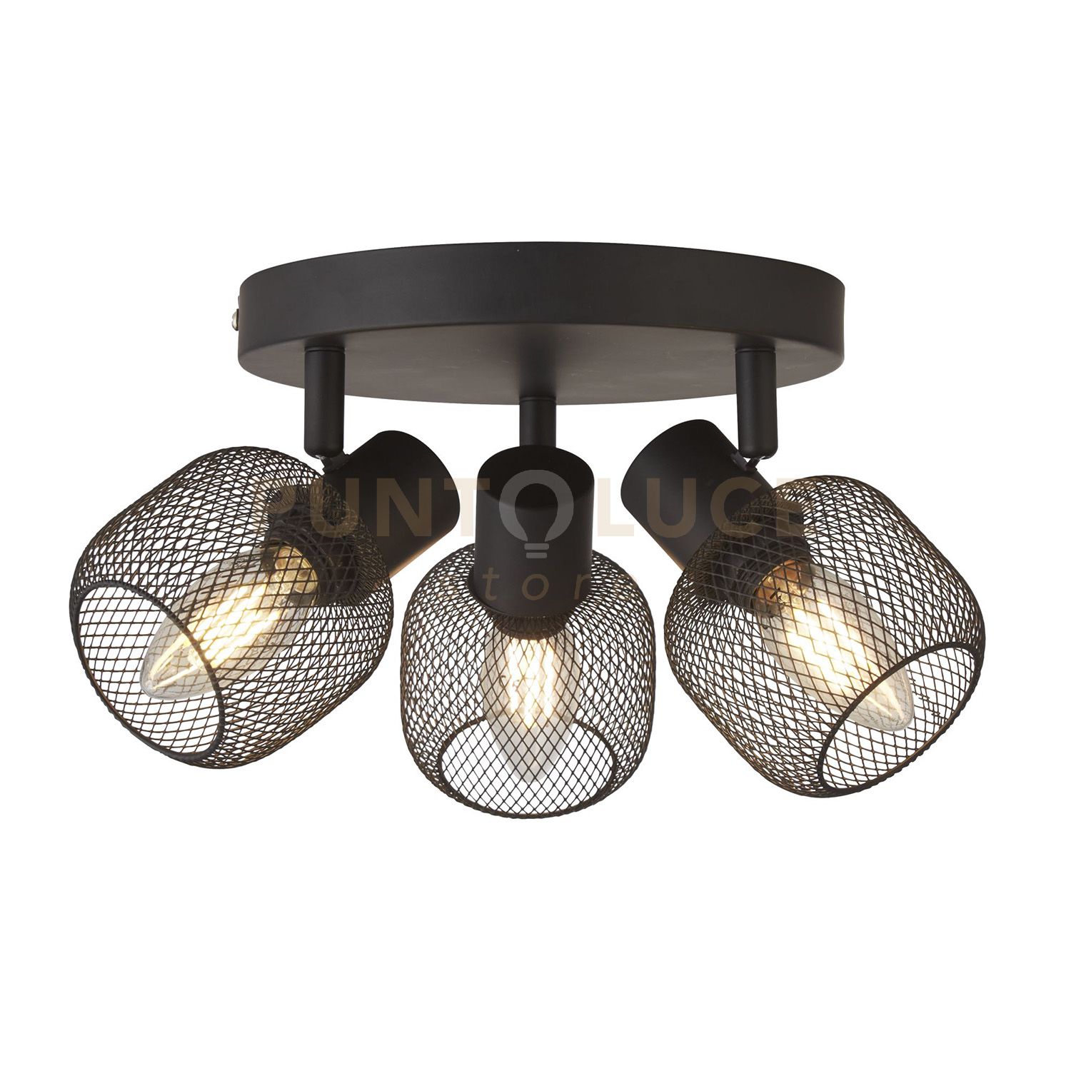 foto del prodotto faretto rotondo meshy 3lt cage metallo nero